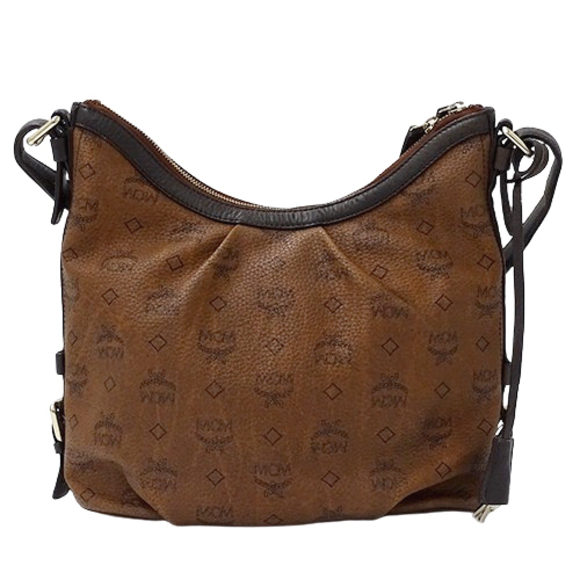 MCM Logo Gram Shoulder Bag Brown - Picture 2 of 16